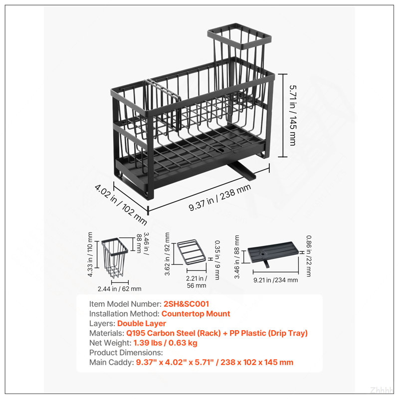 Porte-éponge de rangement pour évier de cuisine