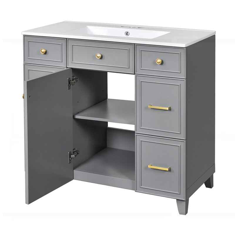 Meuble-lavabo 36 po avec lavabo en céramique