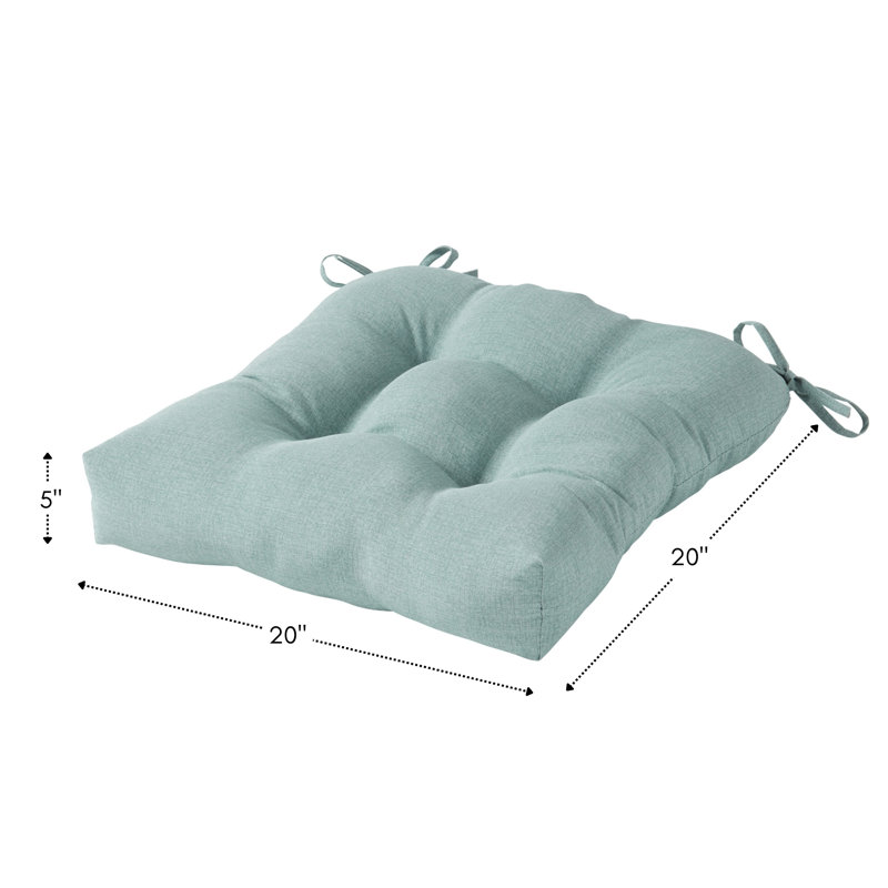 Shipton Outdoor 20'' Dining Chair Seat Cushion, 1, Seaglass