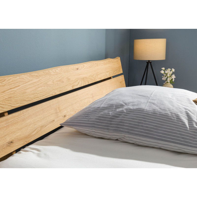 Solid Wood Bed Stockholm Wild Oak, 140 x 200 cm