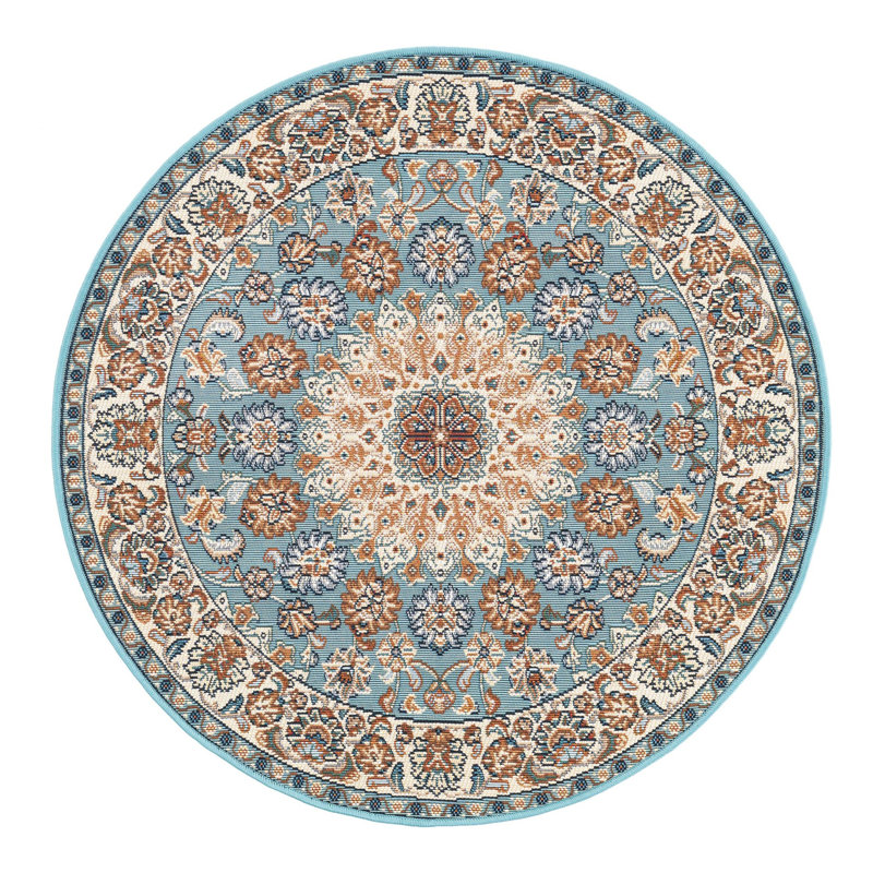 Indoor/Outdoor Traditional Area Rug, Round 3'3"