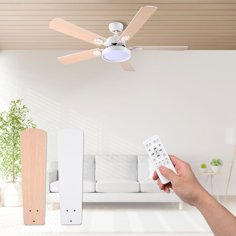 Ceiling Fan with LED Lights, White