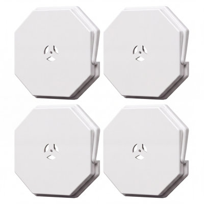 4 Pack Vinyl Siding Mounting Blocks with Built-In Electrical Box, 6.63" White Surface Mount Kit for Outdoor Wall Lights, J-Channel Compatible, Octagonal Style
