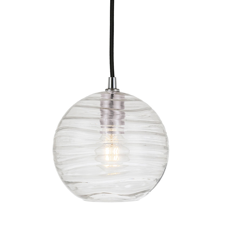 Luminaire suspendu sphérique à 1 lumière Charina, Nickel poli