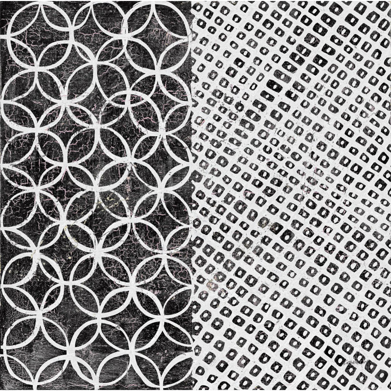 Maki Tile III BW by Kathrine Lovell - Wrapped Canvas Painting, 81cm H x 122cm W