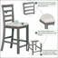 Ensemble de salle à manger 5 pièces à hauteur de comptoir en bois d'hévéa multifonctionnel avec chaises rembourrées-1672799836-1672799837-1672799838