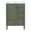 Meuble-lavabo moderne de 24 po avec lavabo en céramique, porte à fermeture douce, 3 tiroirs, poignées dorées et support de porte pour un rangement peu encombrant-808648407