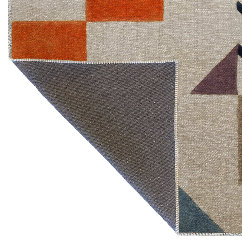 Multi-Colored Mixed Geometric Patterned Creative Modern Decorative Rug, Runner 3'3.37" x 9'10.11"