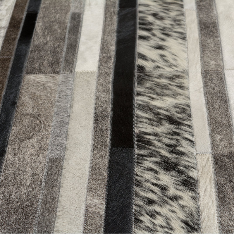 Juno Cowhide Striped Area Rug, Rectangle 10' x 14'