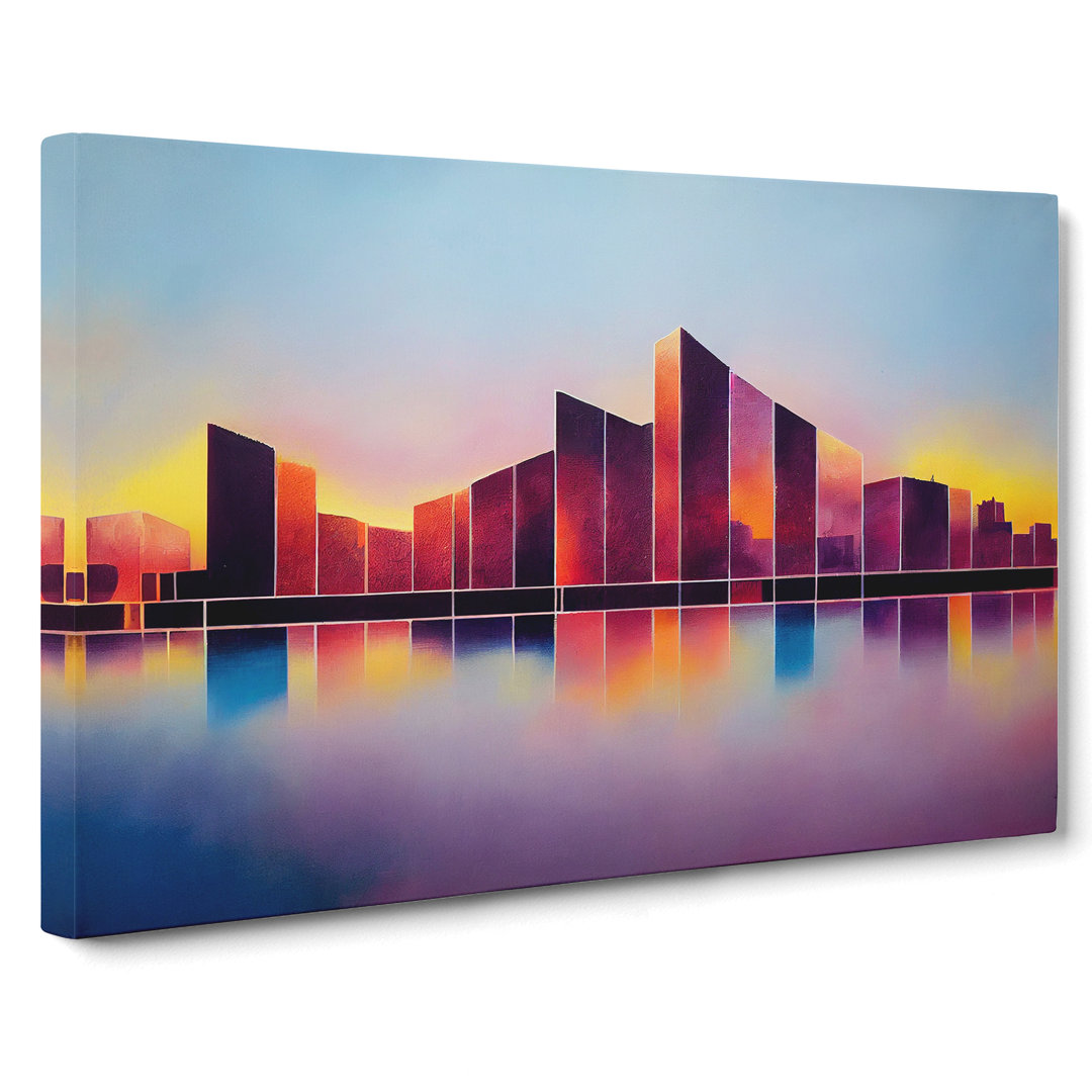 Marvellous Skyscraper Skyline Abstract - Wrapped Canvas