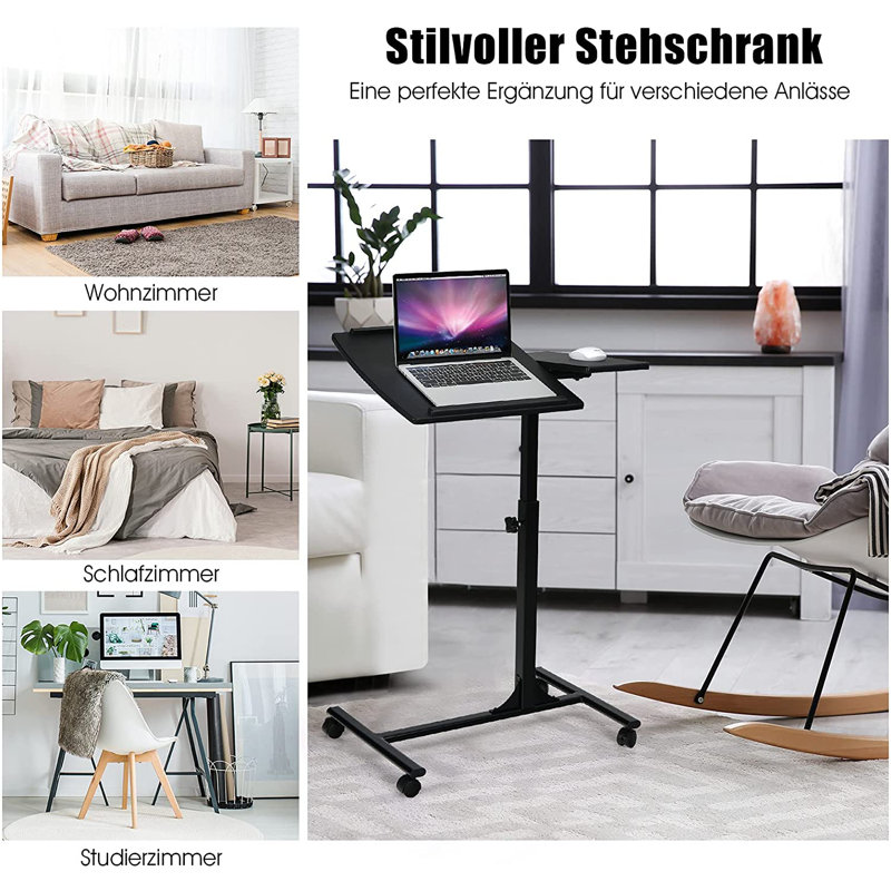 71cm H x 64cm W Laptop/Tablet Storage Cart with Wheels