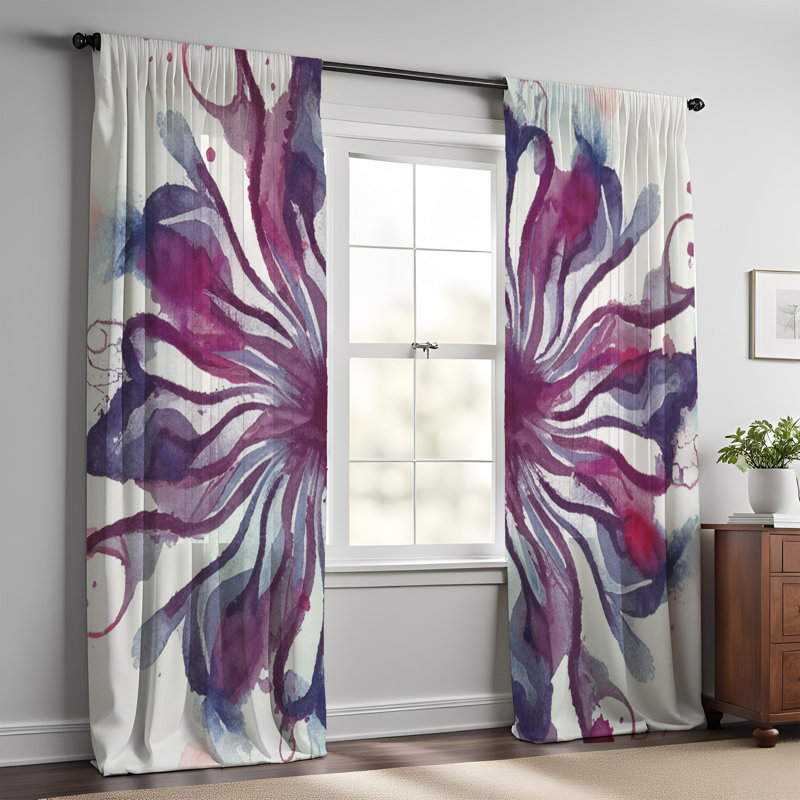 Paire de rideaux semi-transparents en polyester Eaden, L 40 po x L 61 po