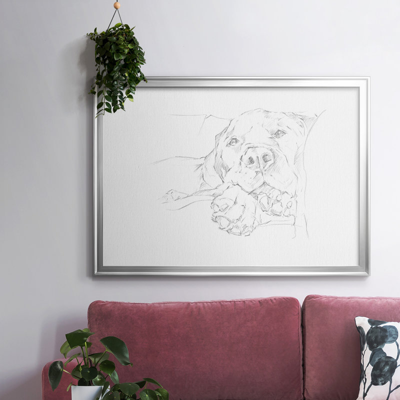 Lazy Dog I, reproduction d'art sur toile, H 14 po x l 20 po x P 1,5 po, Argent