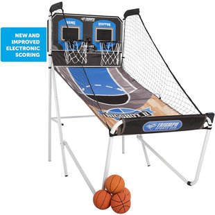 Pop-A-Shot Foldable Hanging Slam Dunk Over The Door Mini Arcade Basketball Hoop - 18 in