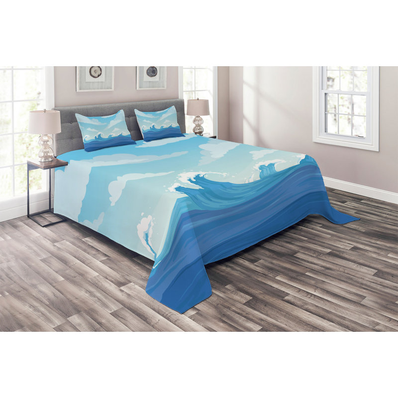 Coastal Coverlet, King Bedspread + 2 Shams