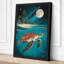 Turtle Under Moonlight Coastal - Wrapped Canvas-460059525-460059527