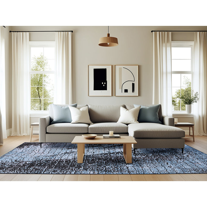 Tapis abstrait bleu, Rectangle 6 pi x 9 pi