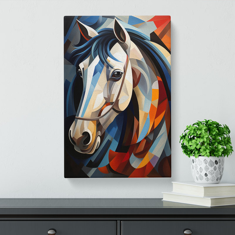 Shire Horse Cubism No.2 - Wrapped Canvas, 50cm H x 35cm W x 3cm D