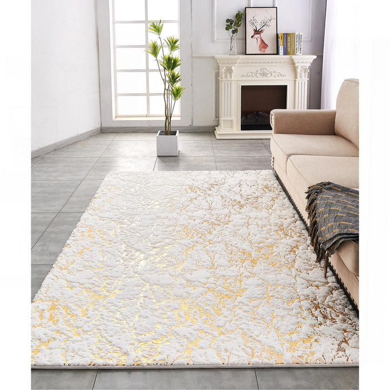 Tapis en fausse fourrure Chinchilla, Rectangle 7 pi 6 po x 10 pi 6 po