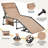 Adjustable Outdoor Folding Tanning Chair Extended Portable Beach Lounger with 5 Back Position-110743079