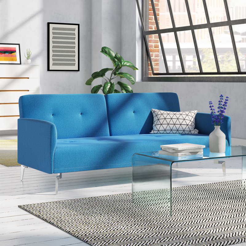Ethel 3 Seater Velvet Sleeper, Blue