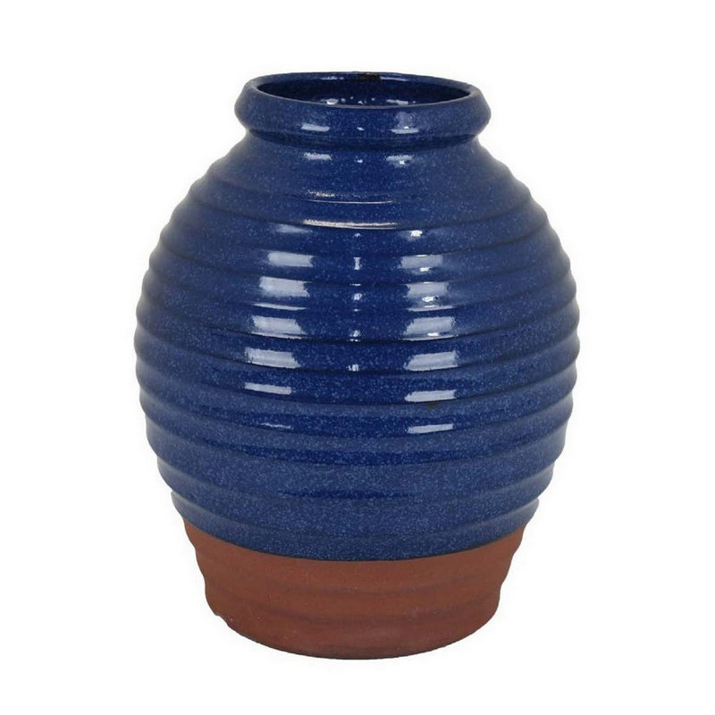 Adrey Ceramic Table Vase, Blue/Brown