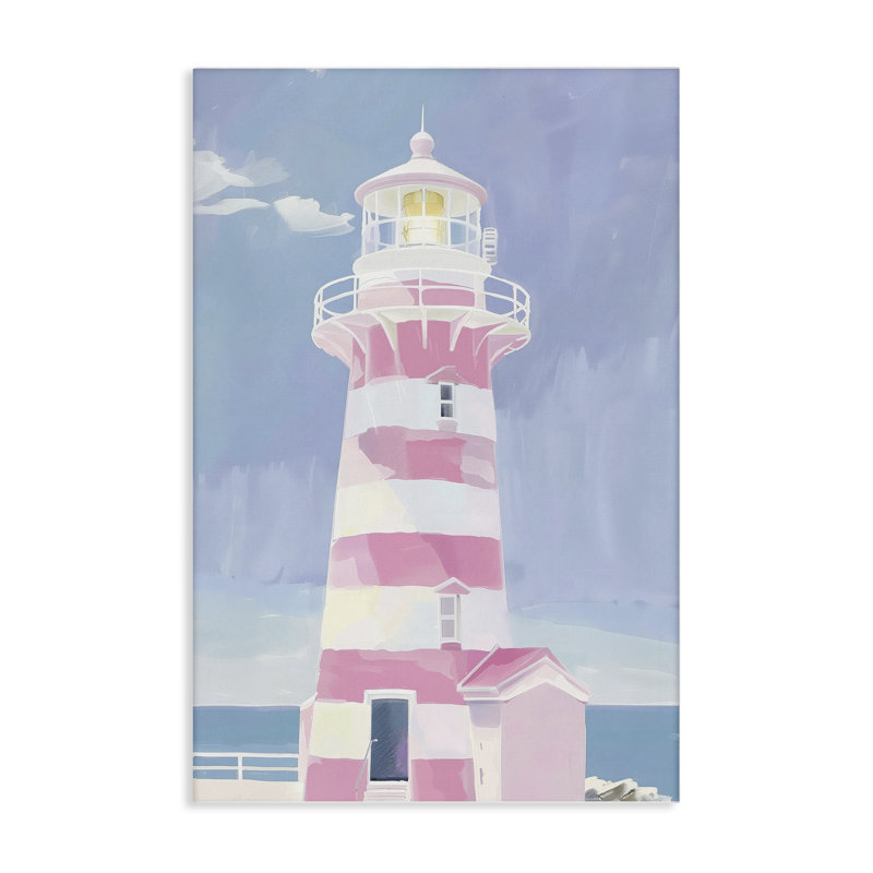 Toile de phare côtier en sourdine, conception par Arlington Prints, H 36 po x l 24 po