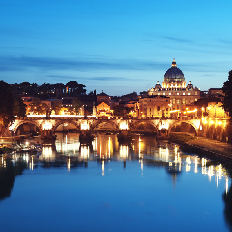 River Tiber - Wrapped Canvas Print, 76cm H x 76cm W