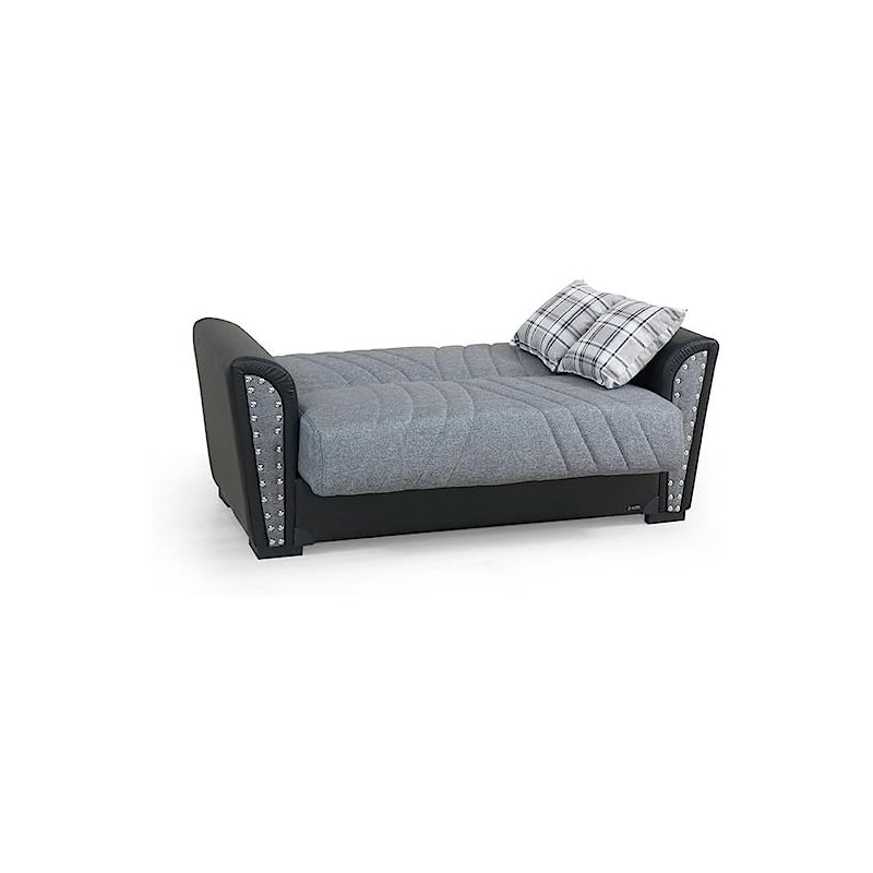 Ballone 67" Fabric Convertible Sleeper Loveseat, Gray Polyester Blend