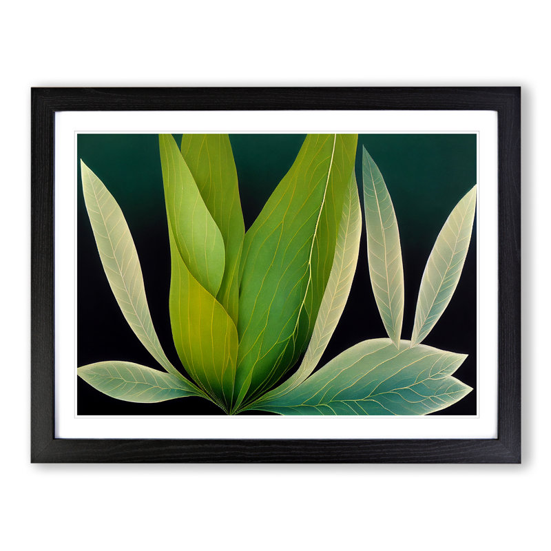 Adorable Leaf 1 Piece Single Picture Frame Wall Art, 25cm H x 34cm W x 2cm D, Black Framed