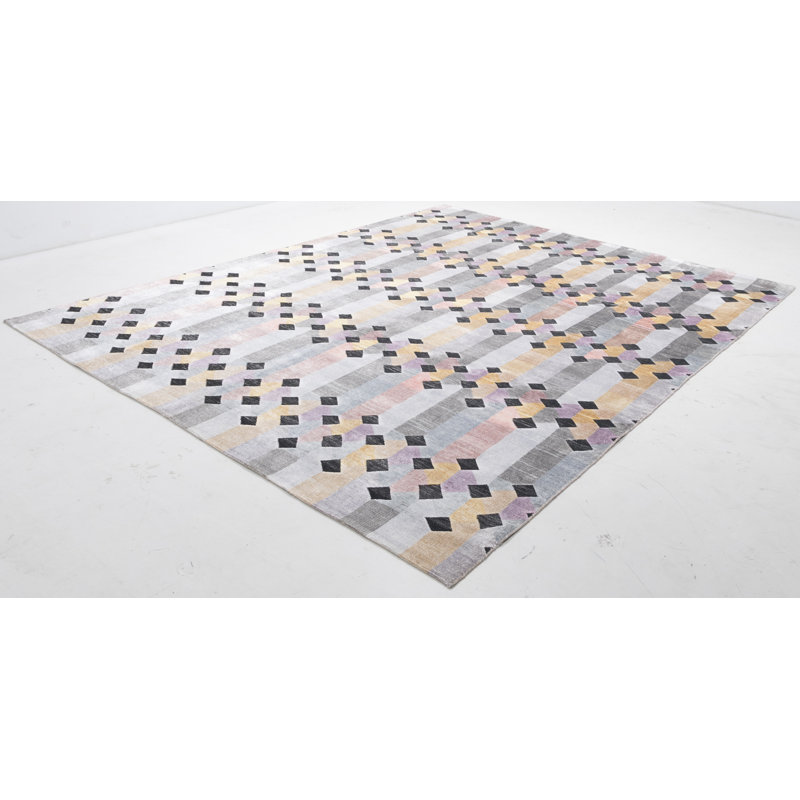 Hand Knotted Chevron Area Rug