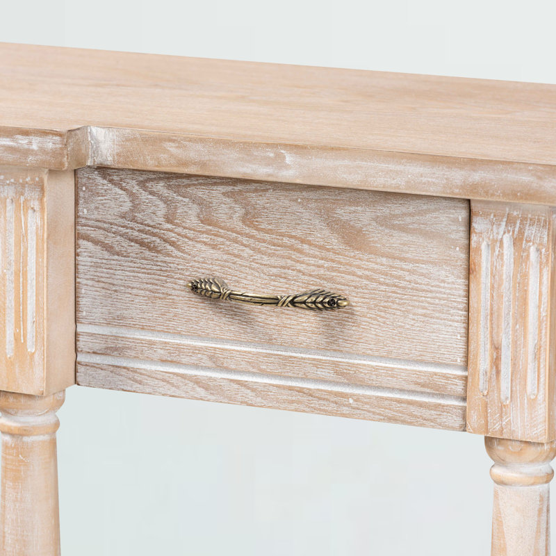 Console Marwood, 3 tiroirs et tablette inférieure, naturel H 33,90 po x l 48,00 po x P 13,00 po, Naturel