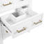 Meuble-lavabo de salle de bain rétro blanc 24 po avec lavabo en céramique et 3 tiroirs, bois de pin massif, lavabo à tiroirs longue durée, structure en bois, conception de déversement-130836994