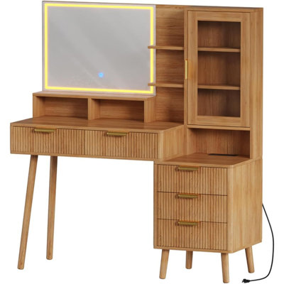 Makeup Vanity Desk, with HD Lighted Mirror