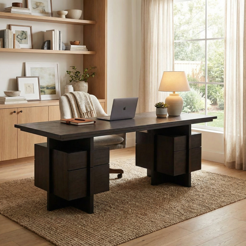 Bridge Solid Wood Writing Desk