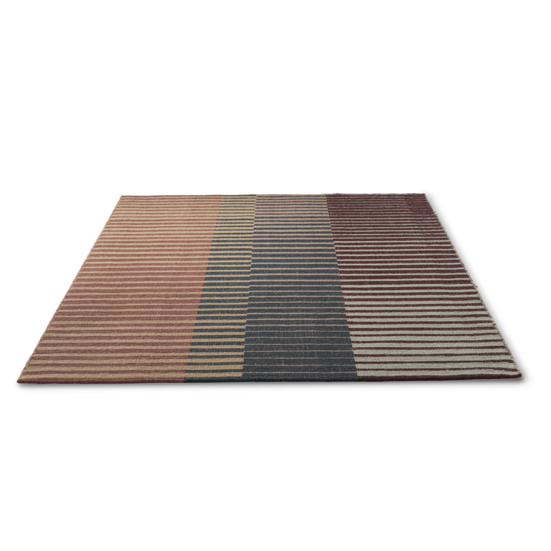 Artisan Wool Striped Area Rug in Dusk, Rectangle 6'7'' x 9'2''