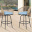 Ensemble de 2 tabourets de bar d'extérieur, chaises de patio avec accoudoirs et dossier, tabourets toutes saisons pour la cour, le jardin, la piscine, le balcon et la terrasse-404609141