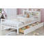 Lit simple avec rangement pour tête de lit - Deux garde-corps sous les tiroirs - blanc, taille propre-130465964