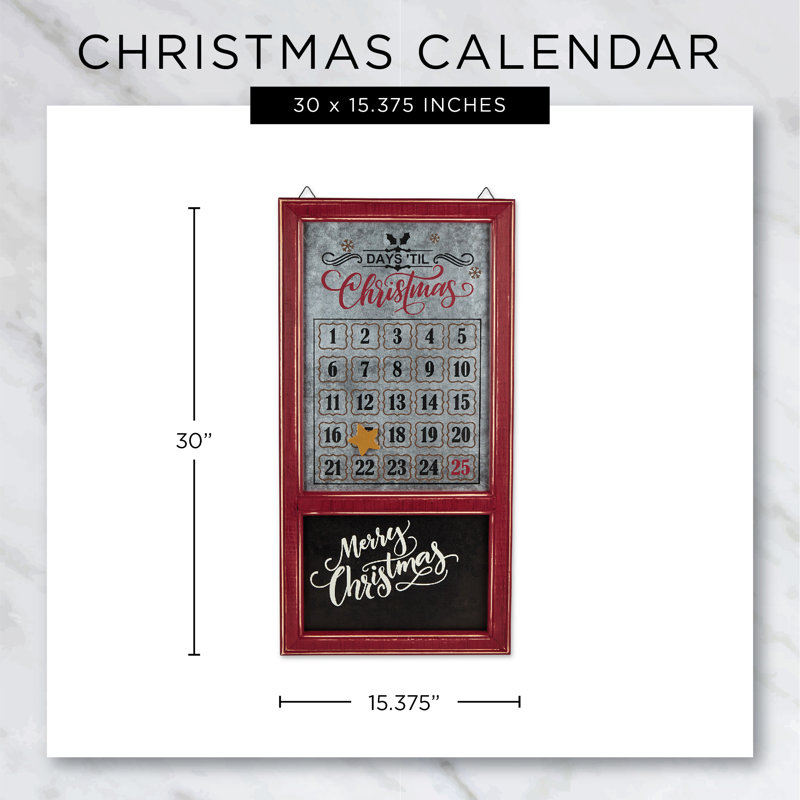 Tableau noir et calendrier de Noël Galvanisé