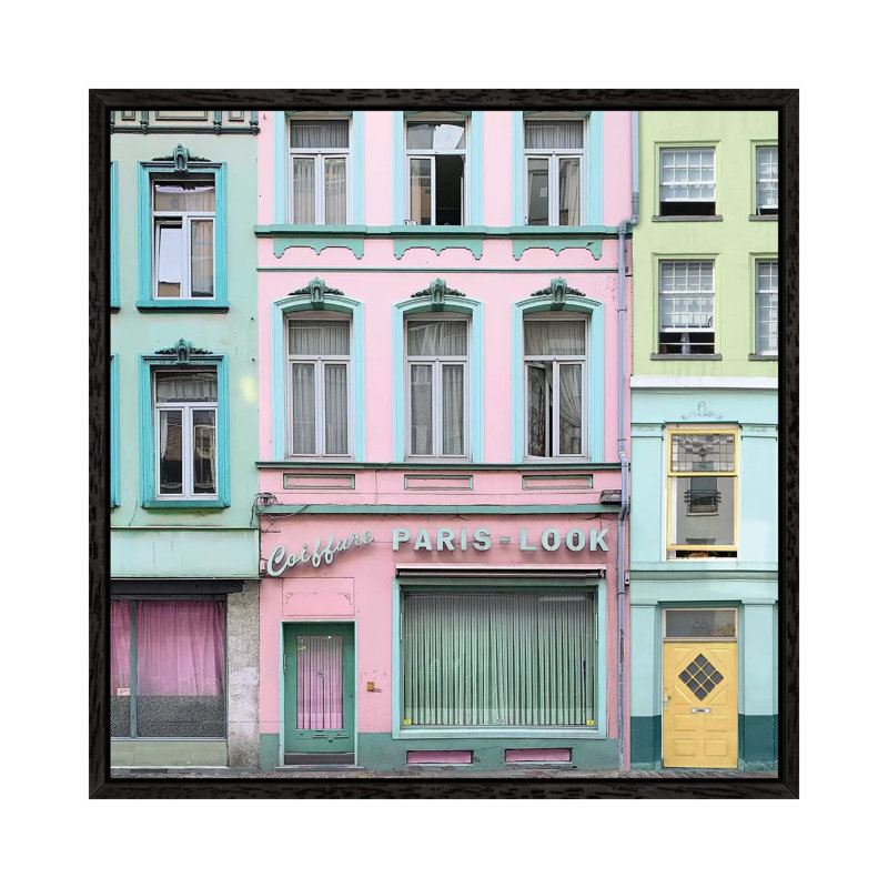 Paris Look 1 Piece Wall Art on Canvas, 66.04cm H x 66.04cm W x 3.81cm D, Black Framed