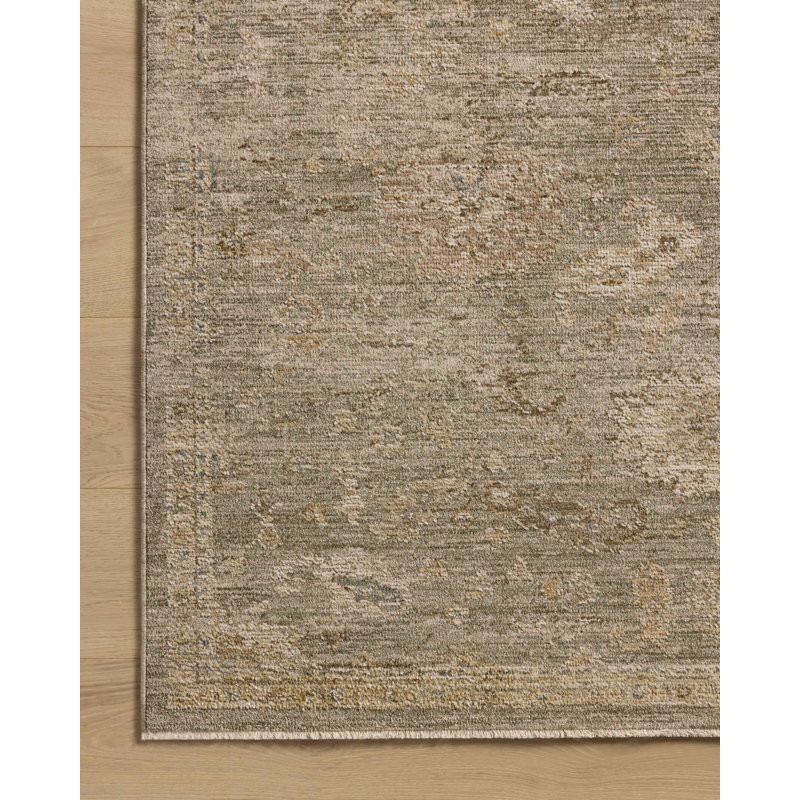 Bungalow Rose Wrobel Sage / Multi Area Rug, Square 1'6"