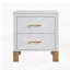 Table de chevet 2 tiroirs, rangement en bois de qualité supérieure avec design élégant cannelé, table de chevet à pieds en bois massif avec poignée en métal, grande table de chevet-129020660