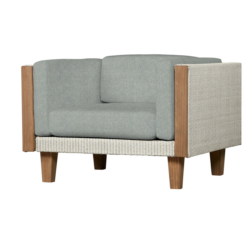 Catalina Outdoor Teak Lounge Chair, Sandberg Pewter, Antique White