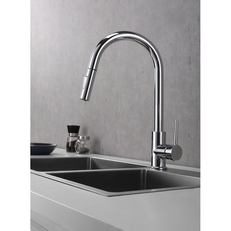 Robinet de cuisine à poignée simple Olivi, Chrome