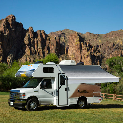 ALEKO 96'' W x 144'' D Polyester Cover Retractable Trailer Awning