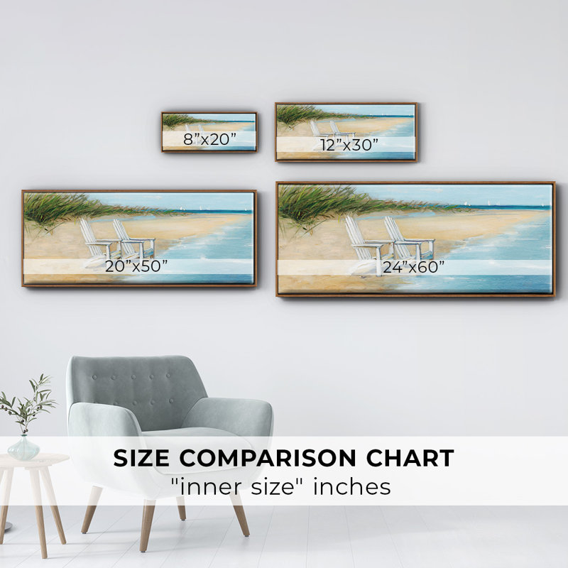 Water View II- Framed Canvas, 20" H x 50" W