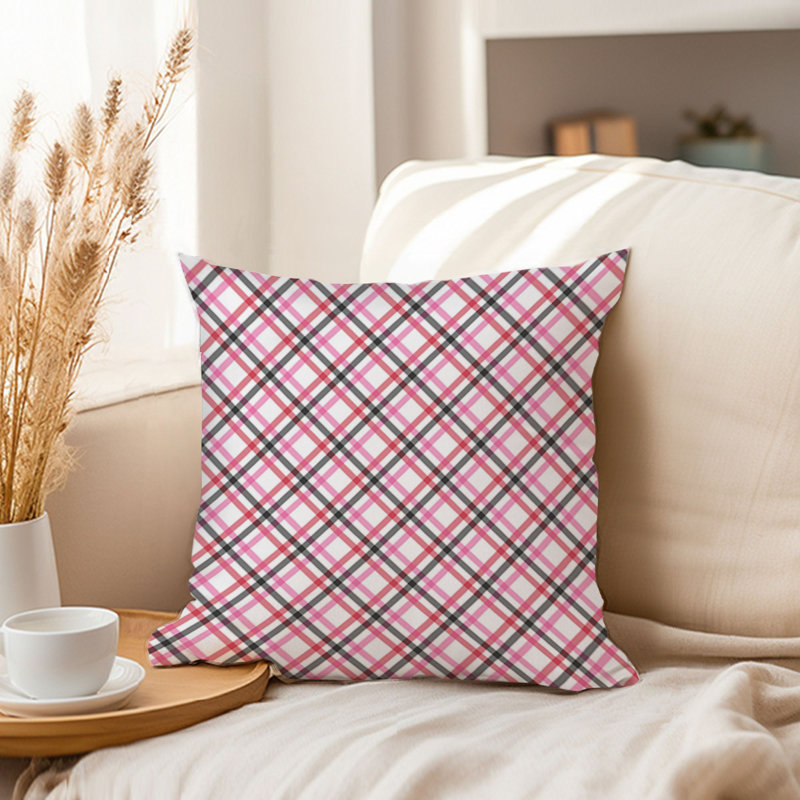 Abstract Pink Plaid Pattern Modern