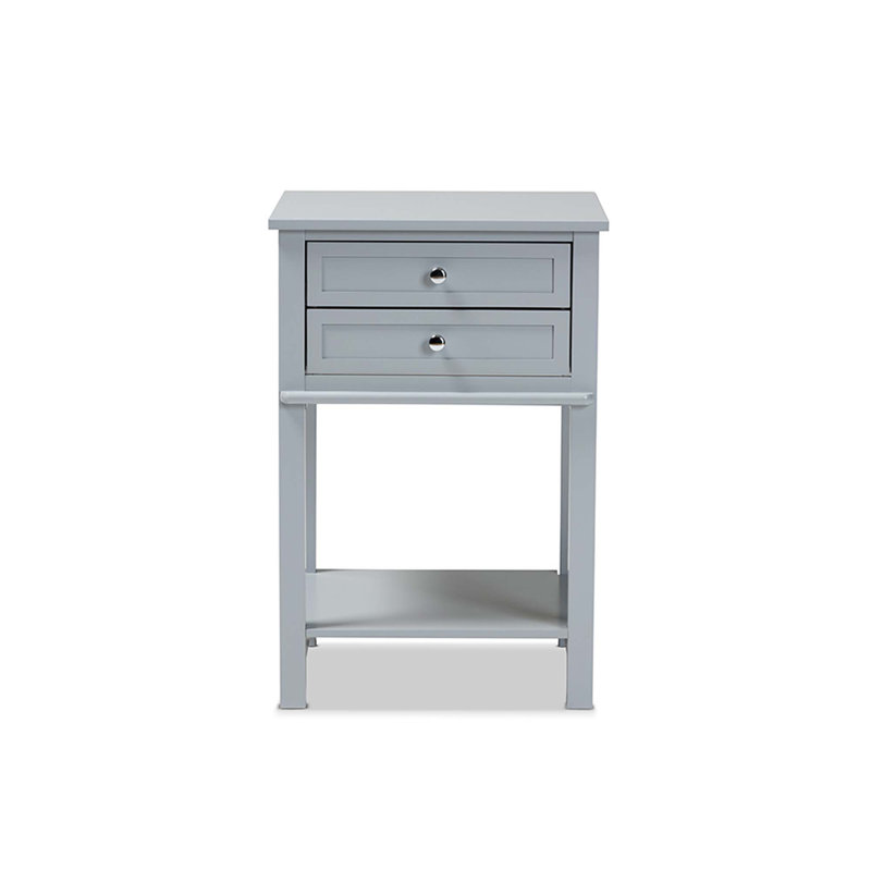 Table de chevet 2 tiroirs Ashfield, Gris