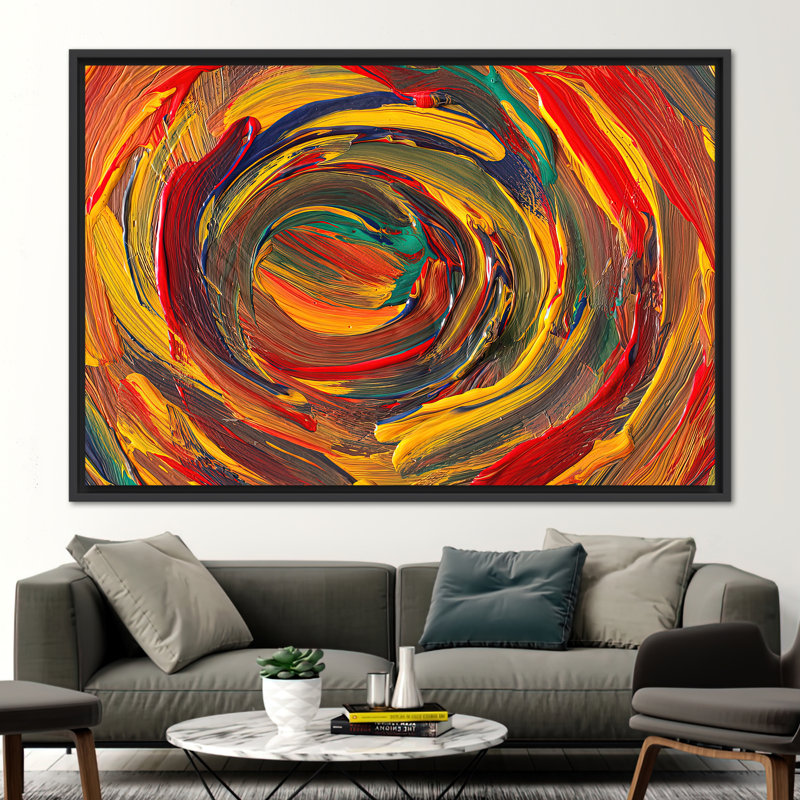 «Vibrant Abstract Modern Art», reproduction de peinture à l'huile pour décoration murale luxueuse, H 10 po x l 14 po, Noir