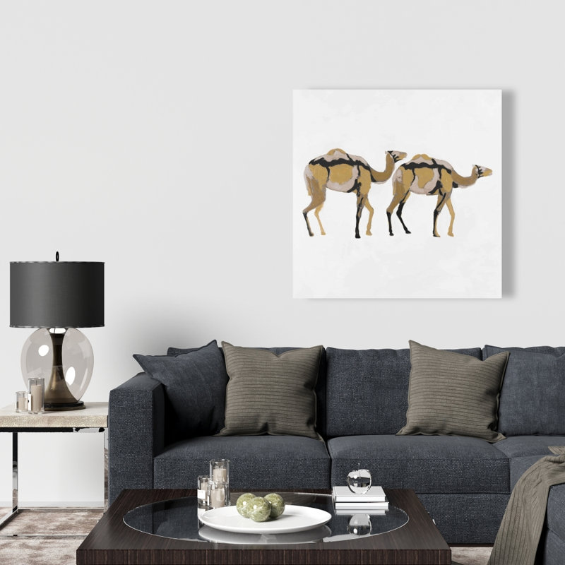 Two Abstract Dromedars - African Office Canvas for Home Decor